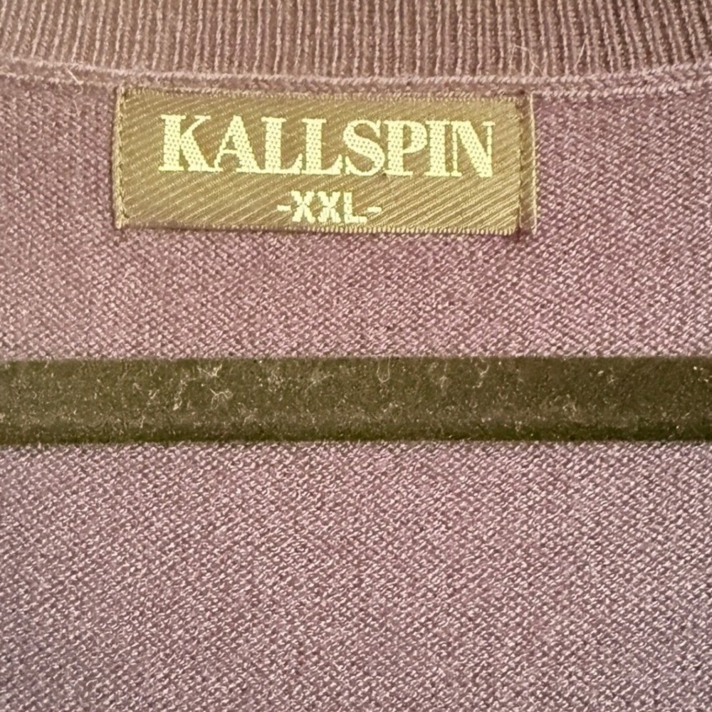 Preppy Classic Kallspin Navy Blue Cashmere Wool V-Neck Sweater Vest XXL Pullover - Picture 5 of 9